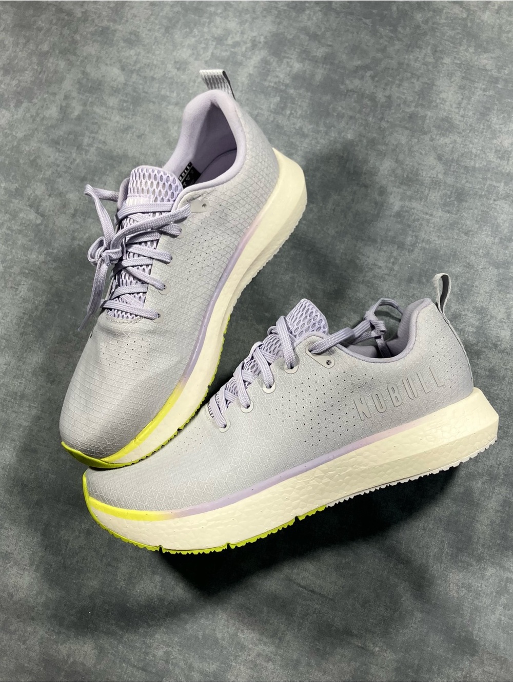 NOBULL Women's Lavender Sneakers with Neon Yellow Accent